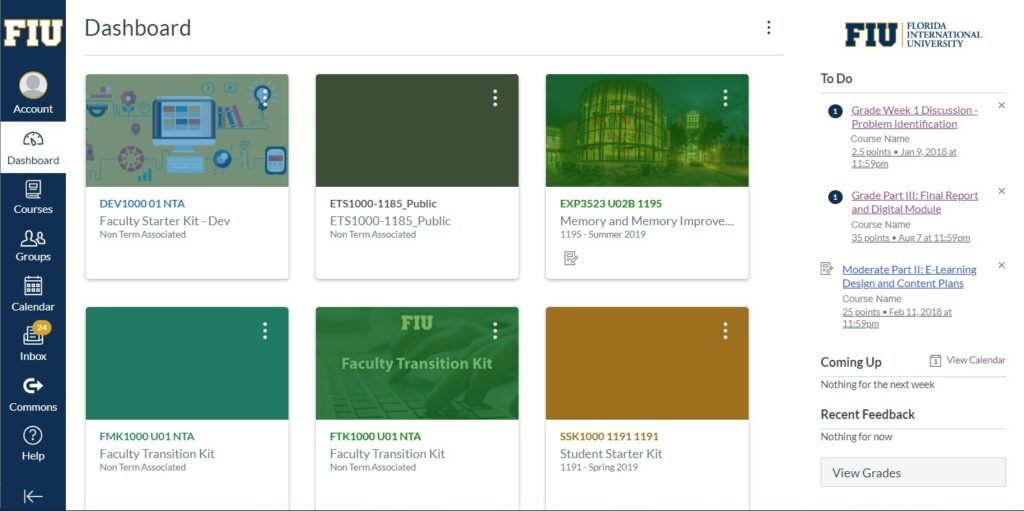 fiu canvas dashboard