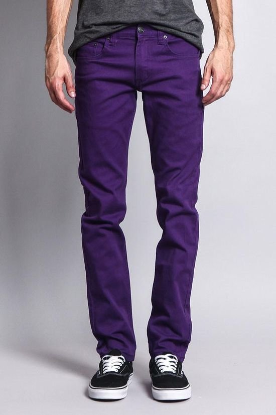 purple jeans
