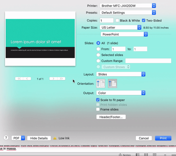 print  note for pdf to explain